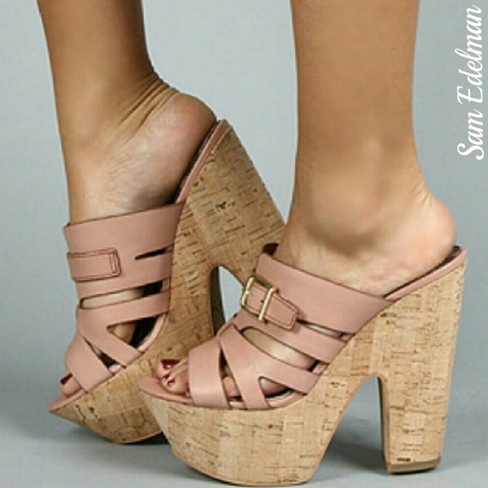 {Sam Edelman} blush leather sandals